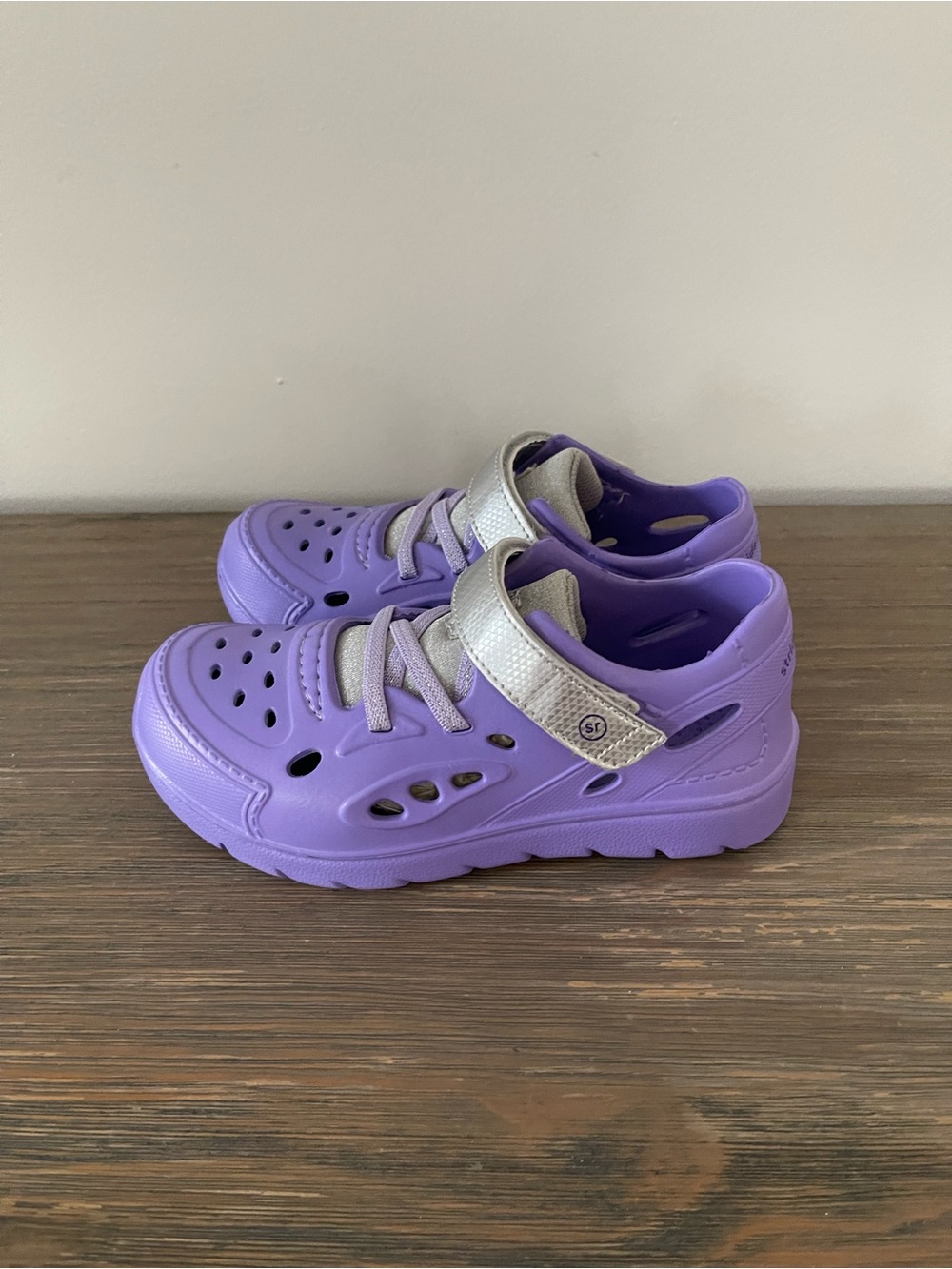 Stride Rite 360 Kids Purple Lightweight Water-Ready Shoes with Silver Strap